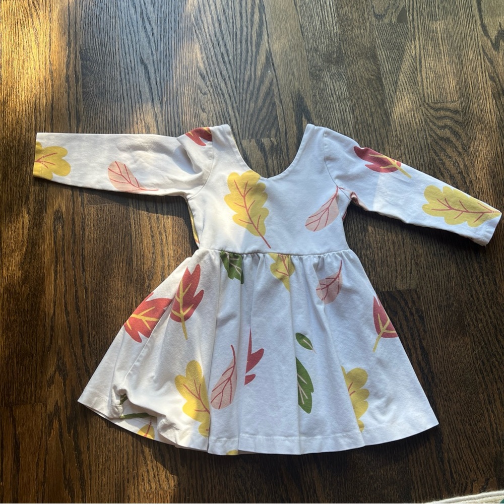 Monica and Andy Autumn Leaf Patterned Kids Dress